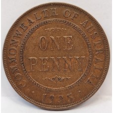 AUSTRALIA 1935 . ONE 1 PENNY . SOME LUSTRE